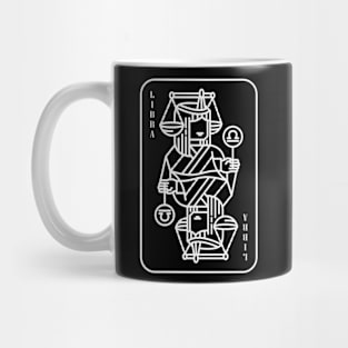 Libra Zodiac horoscope line art playing card style Mug